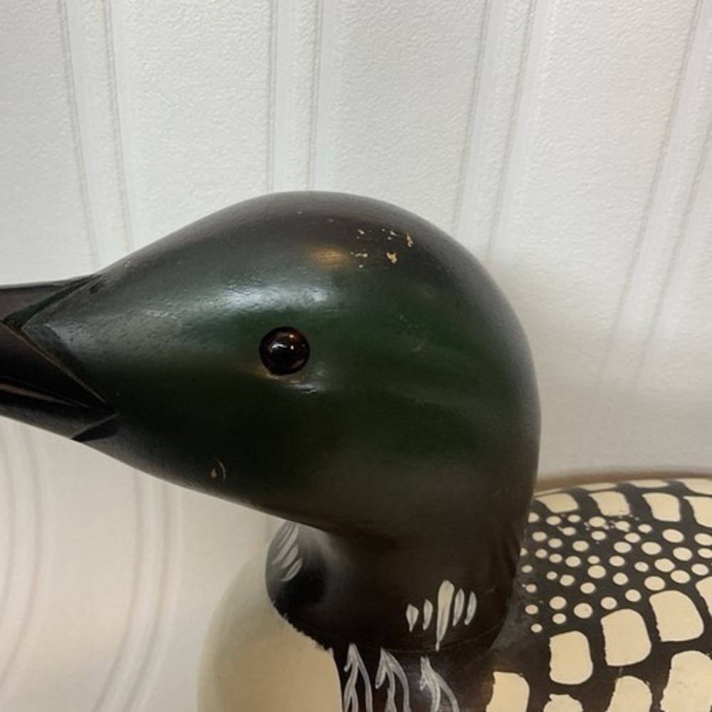 VTG Hand Painted Wooden Common Loon Duck Minnesota Event Signed 15"x7" USA Wood - Picture 6 of 11